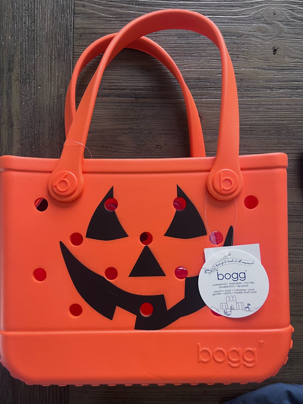 Limited Edition Bitty Bogg Bag Orange Halloween Jack-O'-Lantern Tote